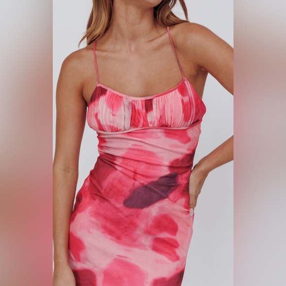 Rose Print Midi Dress - Picture 3 of 3